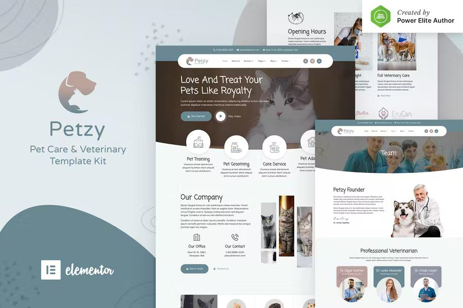 PETZY – PET CARE & VETERINARY ELEMENTOR TEMPLATE KIT